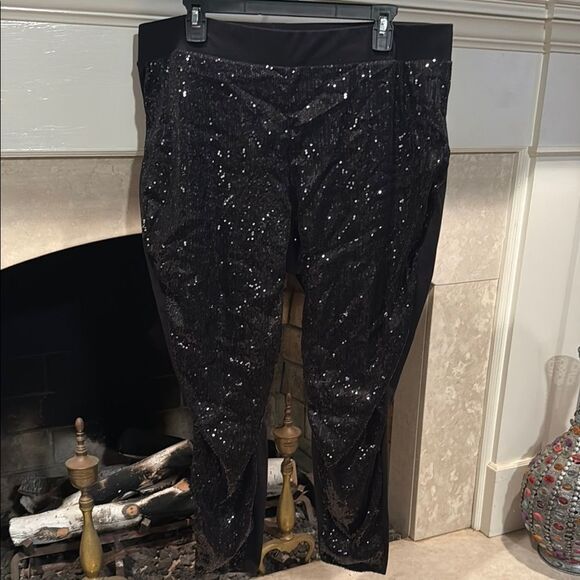 Torrid Black Sequin Legging Pants size 18 - Picture 1 of 4